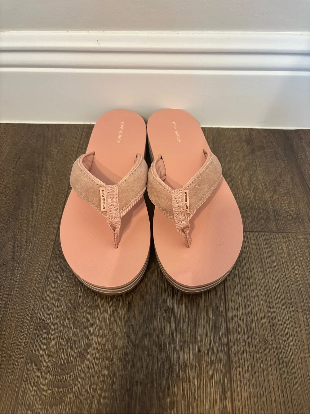 Tory Burch 70s Suede Flatform Thong Sandals